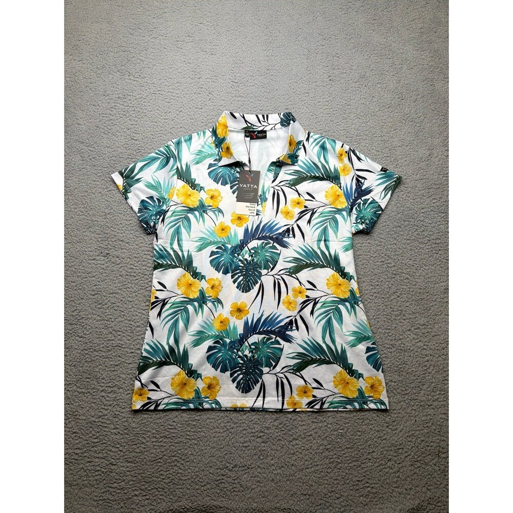 Yatta Golf premium polo sz large tropical nwt